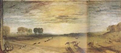 Joseph Mallord William Turner Petworth Park.Tillington Church in the distance.Ca (mk31) china oil painting image